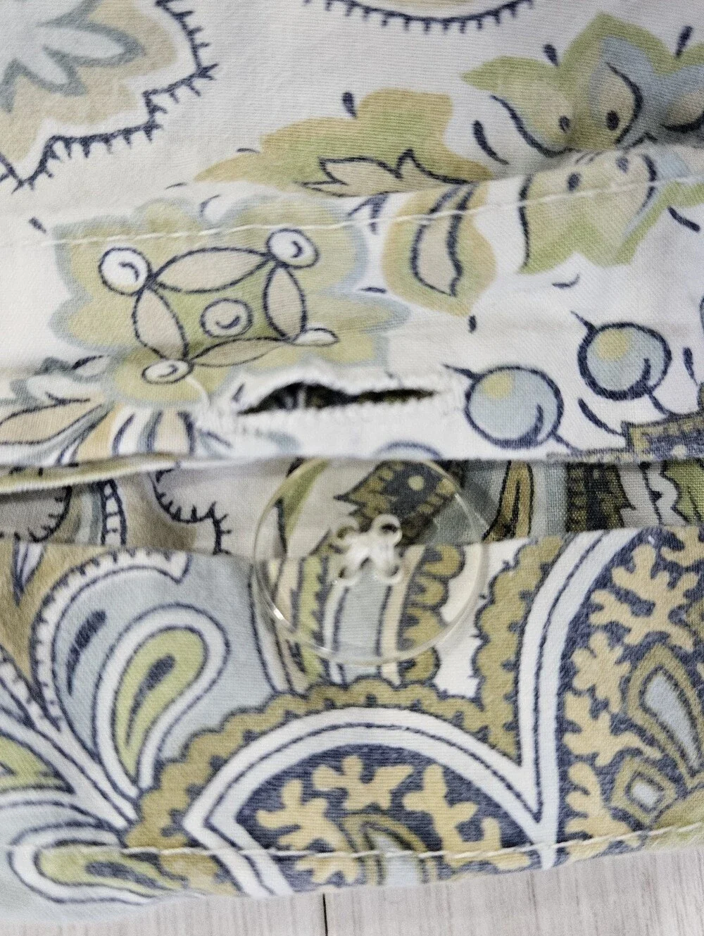 Pottery Barn Charlie Paisley Green Blue KING Duvet Cover 100% Organic Cotton